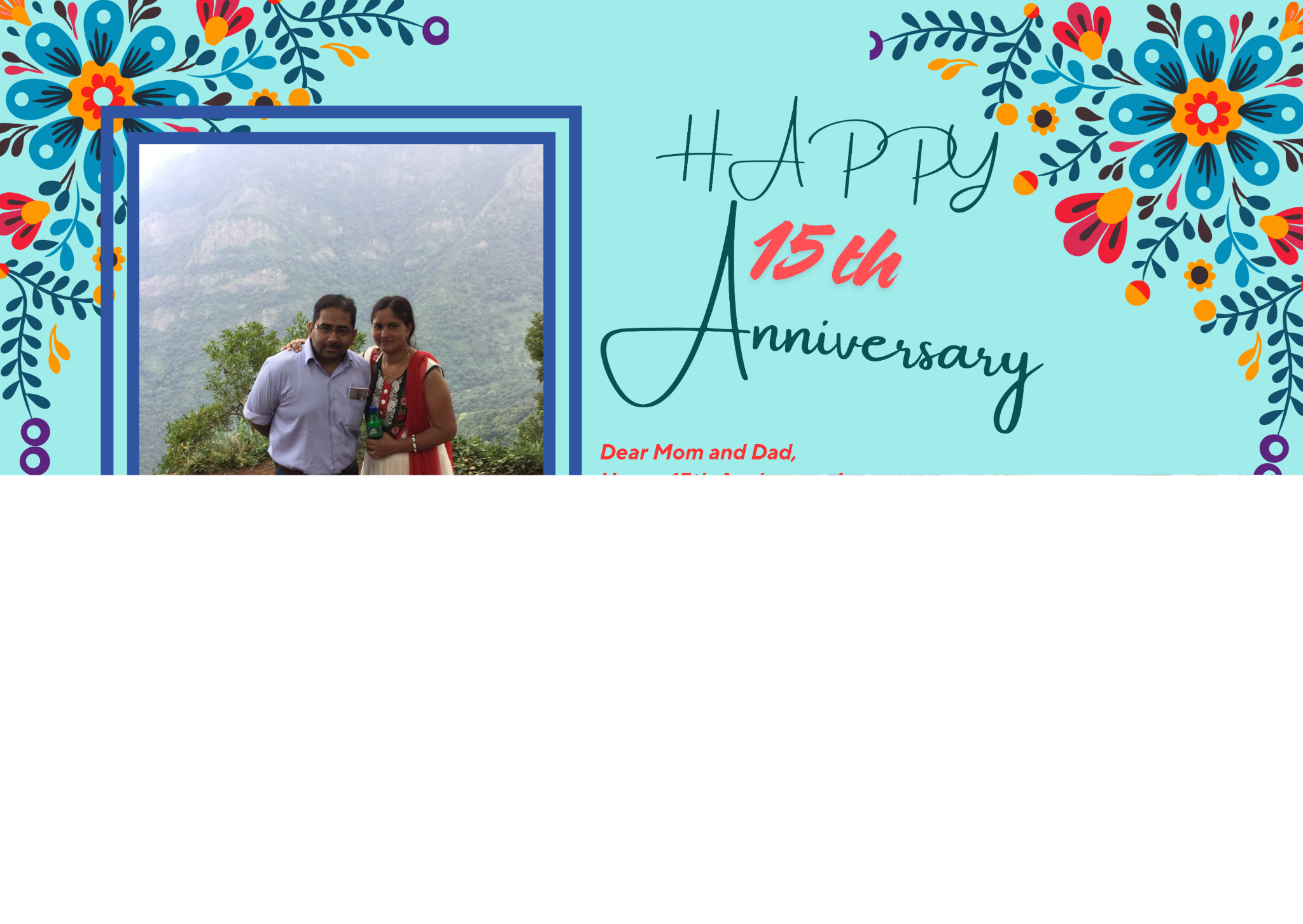 15th anniversary card