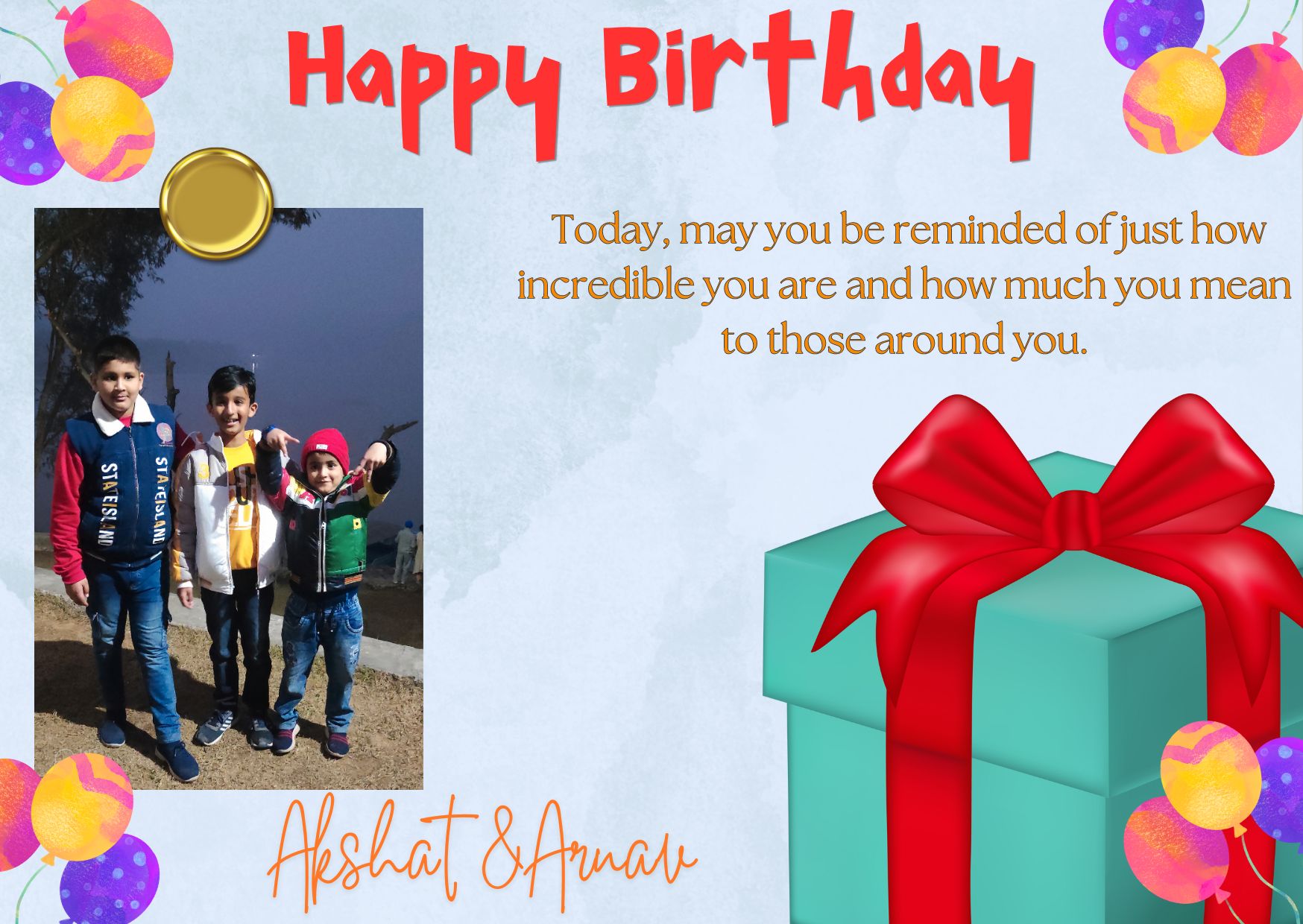 Birthday gift card design