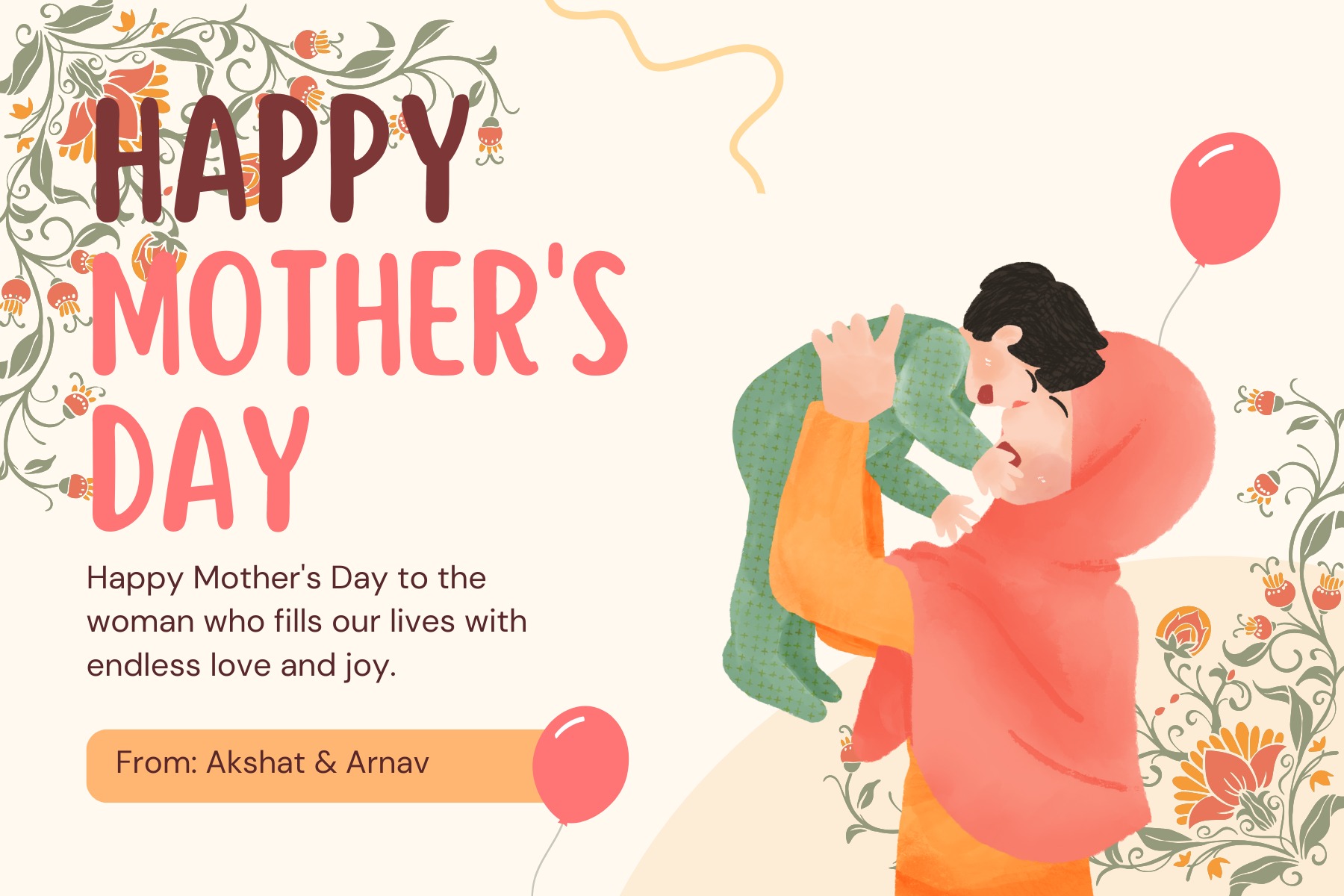 Mother's Day floral card designed by Akshat